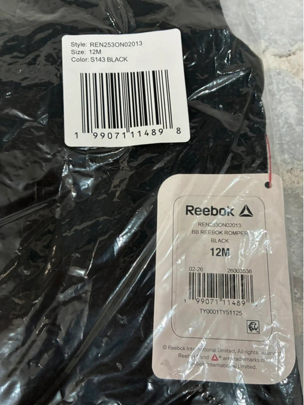 Reebok black romper size 12 months #babyfashion #toddler NEW
